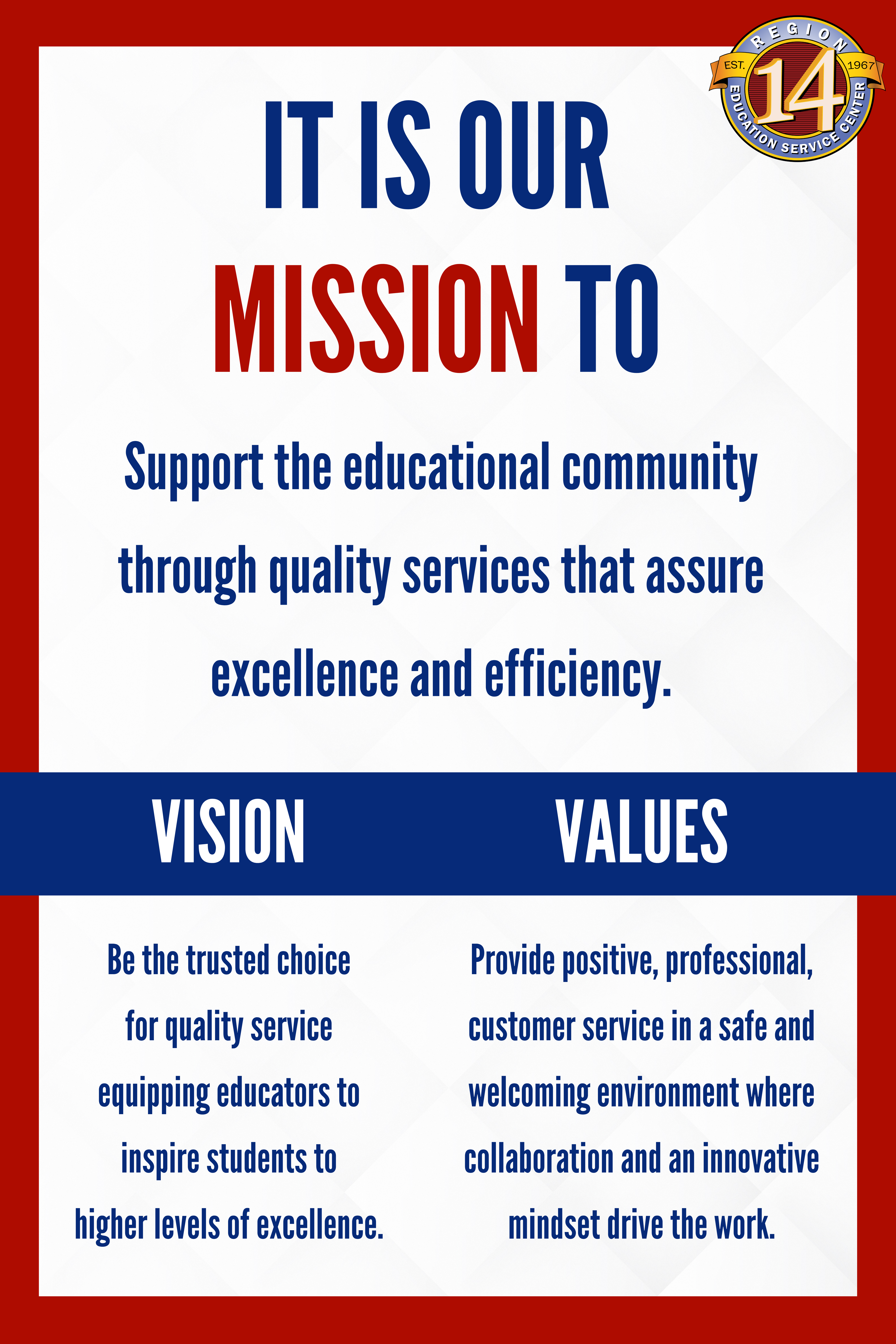 Vision and values statement